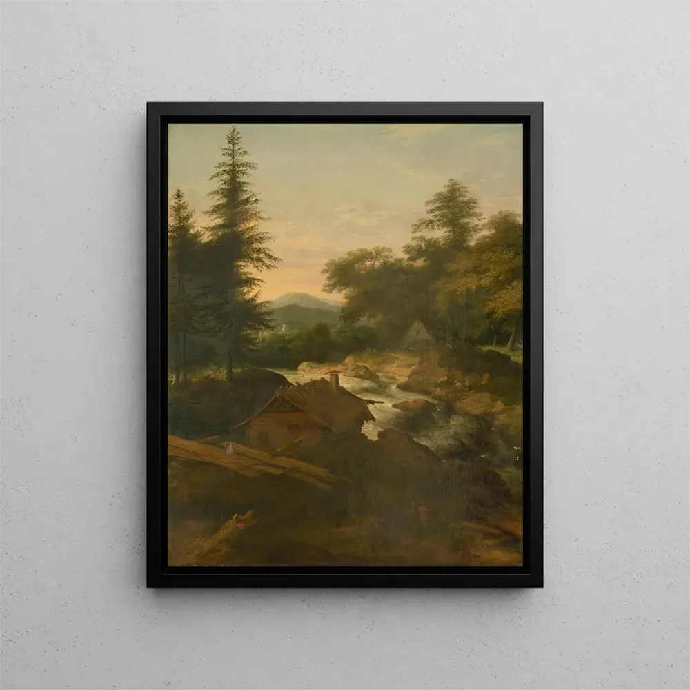 Gemälde Flusslandschaft mit Chalet - Allaert van Everdingen | Kunstdruck