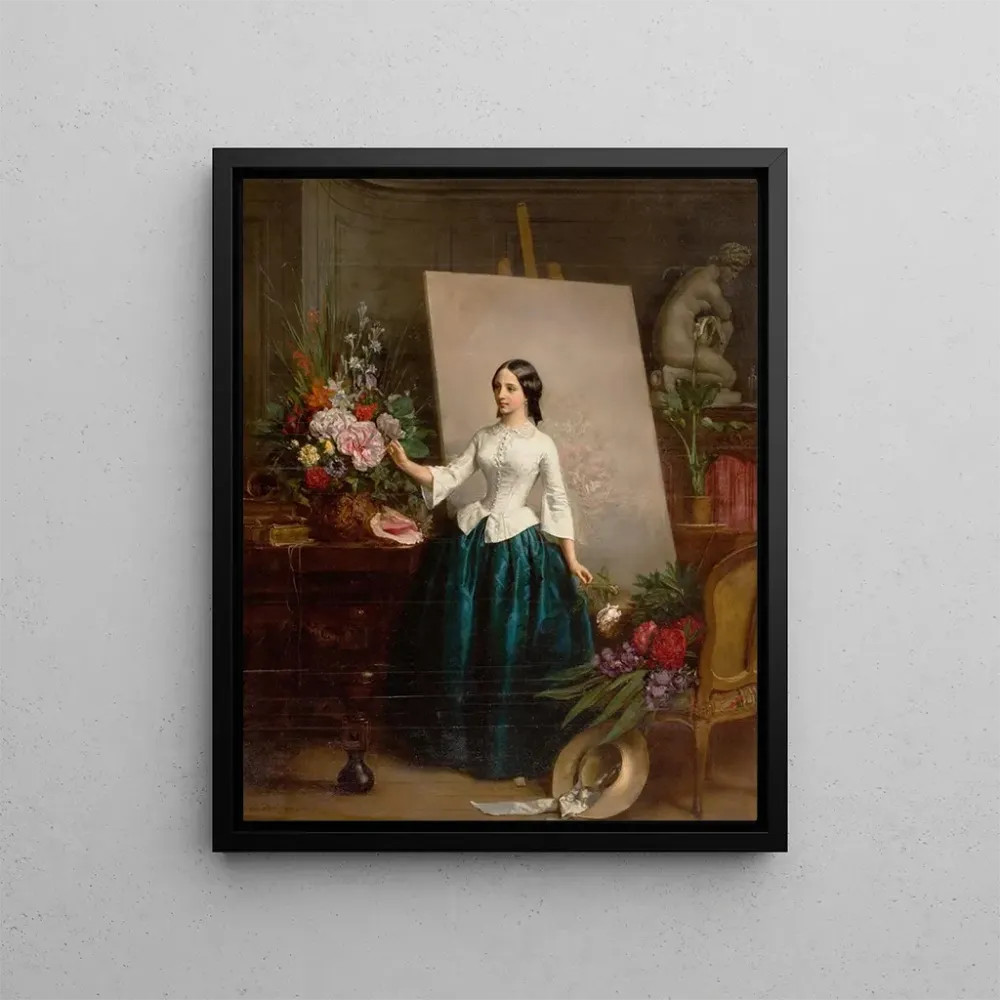 Gemälde Frau Blumenmalerin am easel - Jean - Baptiste Antoine Émile Branger | Kunstdruck