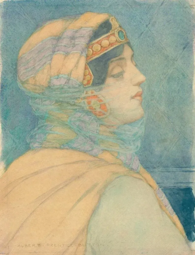Gemälde Frau des Ostens - Albert Prentice Button | Kunstdruck