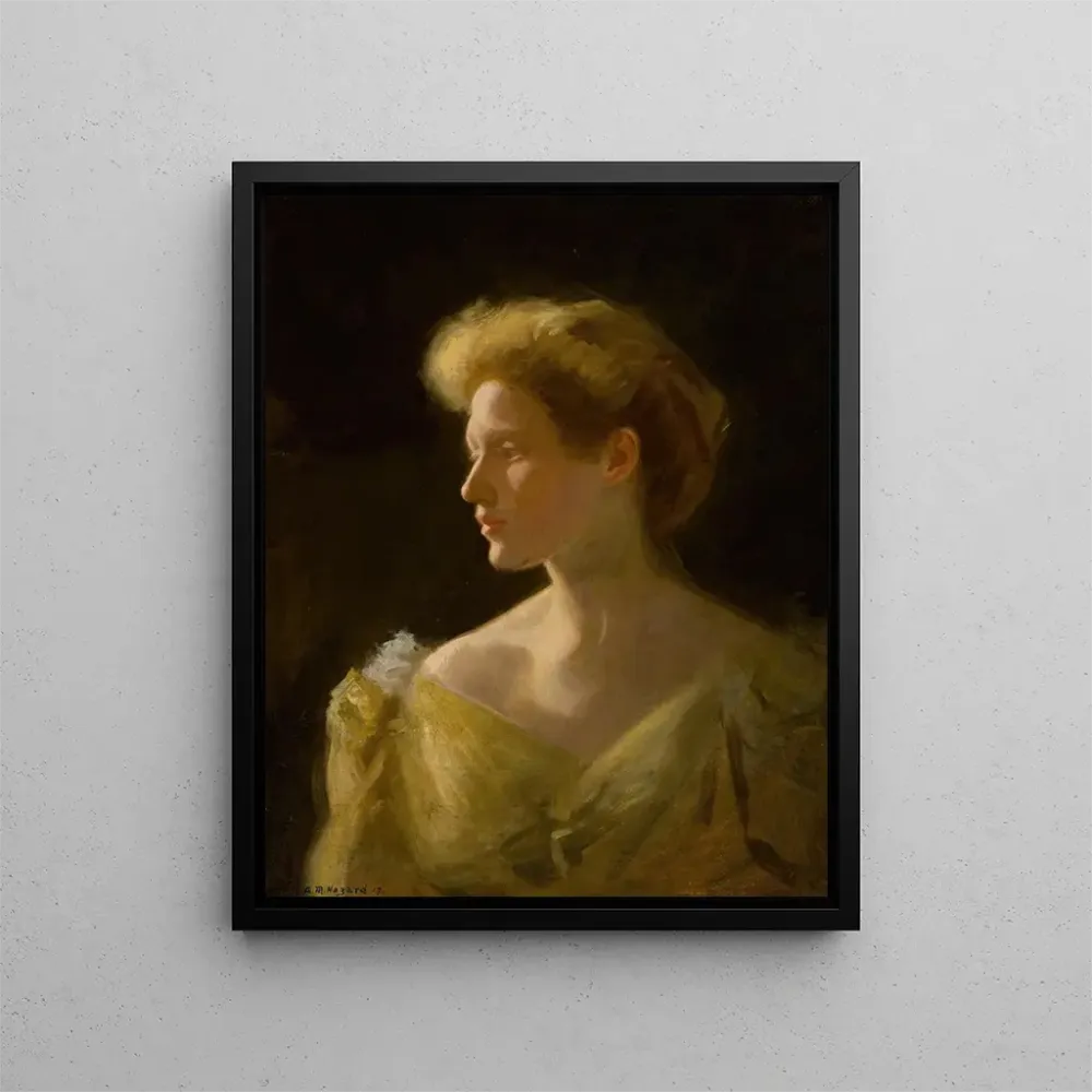 Gemälde Frau gelber Robe - Arthur Merton Hazard | Kunstdruck