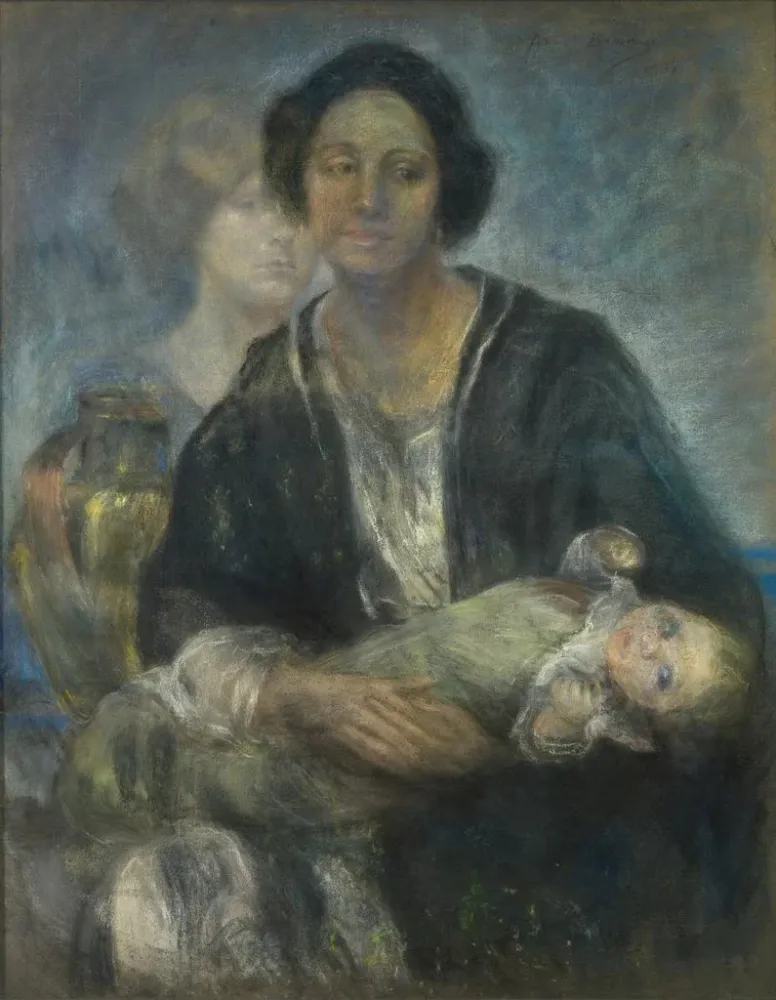 Gemälde Frau Italienerin mit Kind - Alice Pike Barney | Kunstdruck