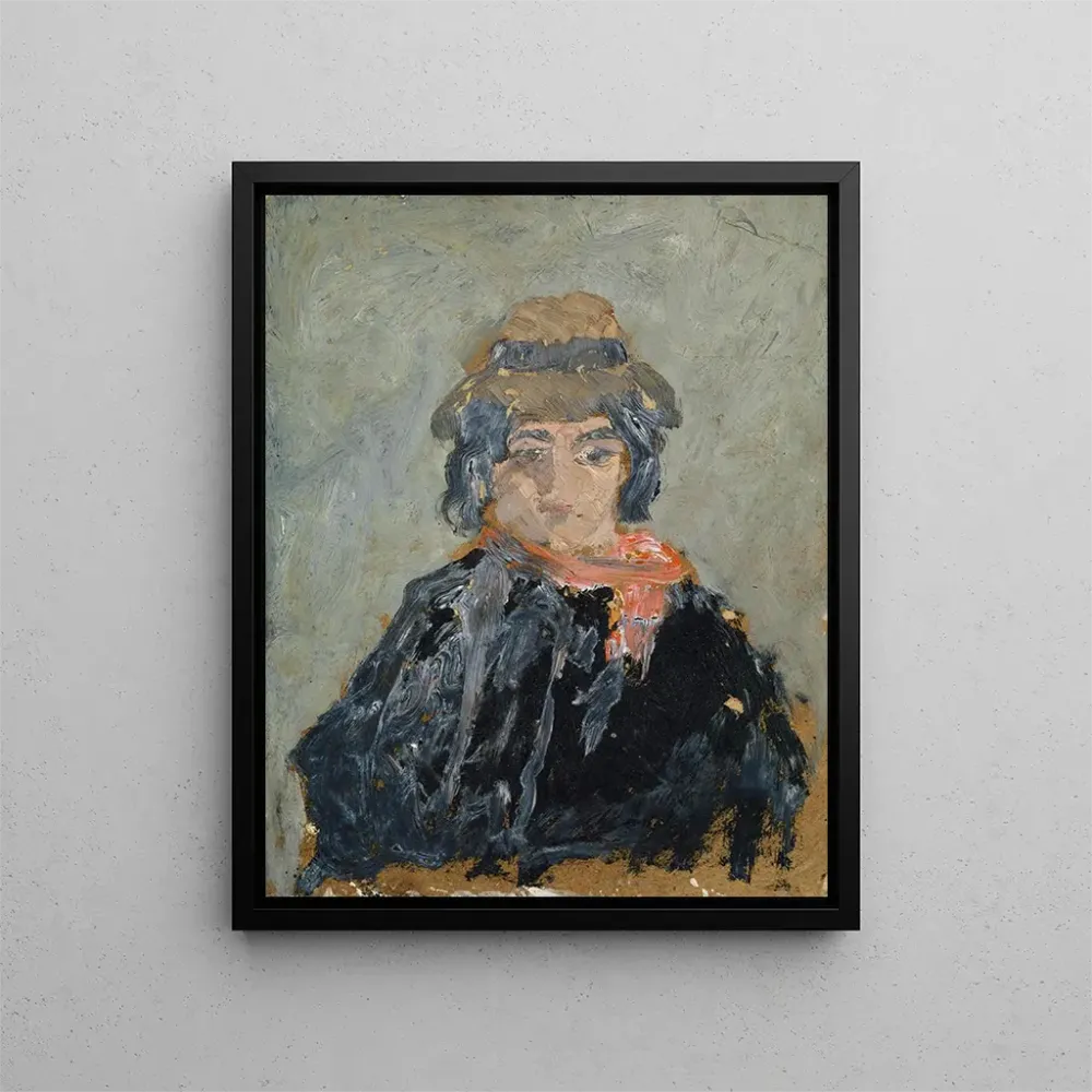Gemälde Frau mit rotem Schal - Anonym | Kunstdruck