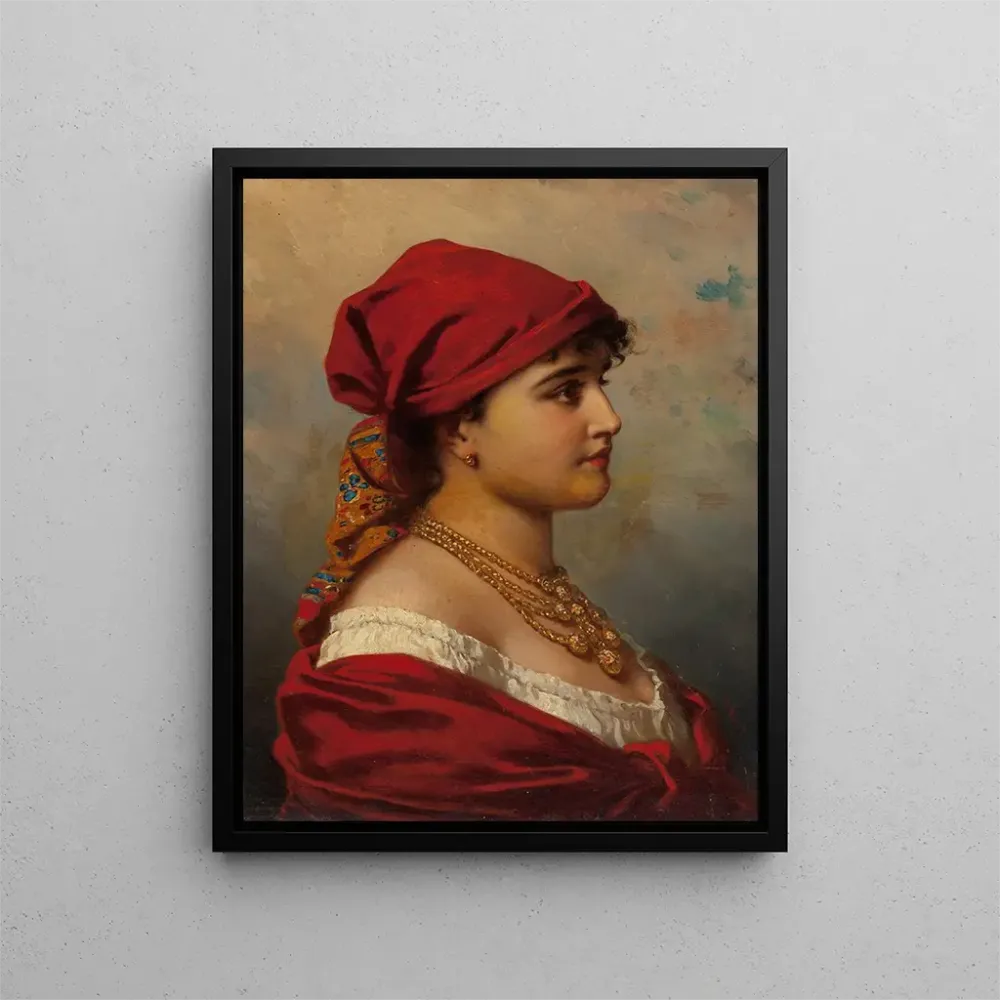 Gemälde Frau Rot - Anton Ebert | Kunstdruck