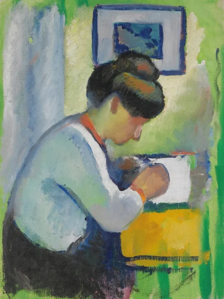 Gemälde Frau schreibend - August Macke | Kunstdruck