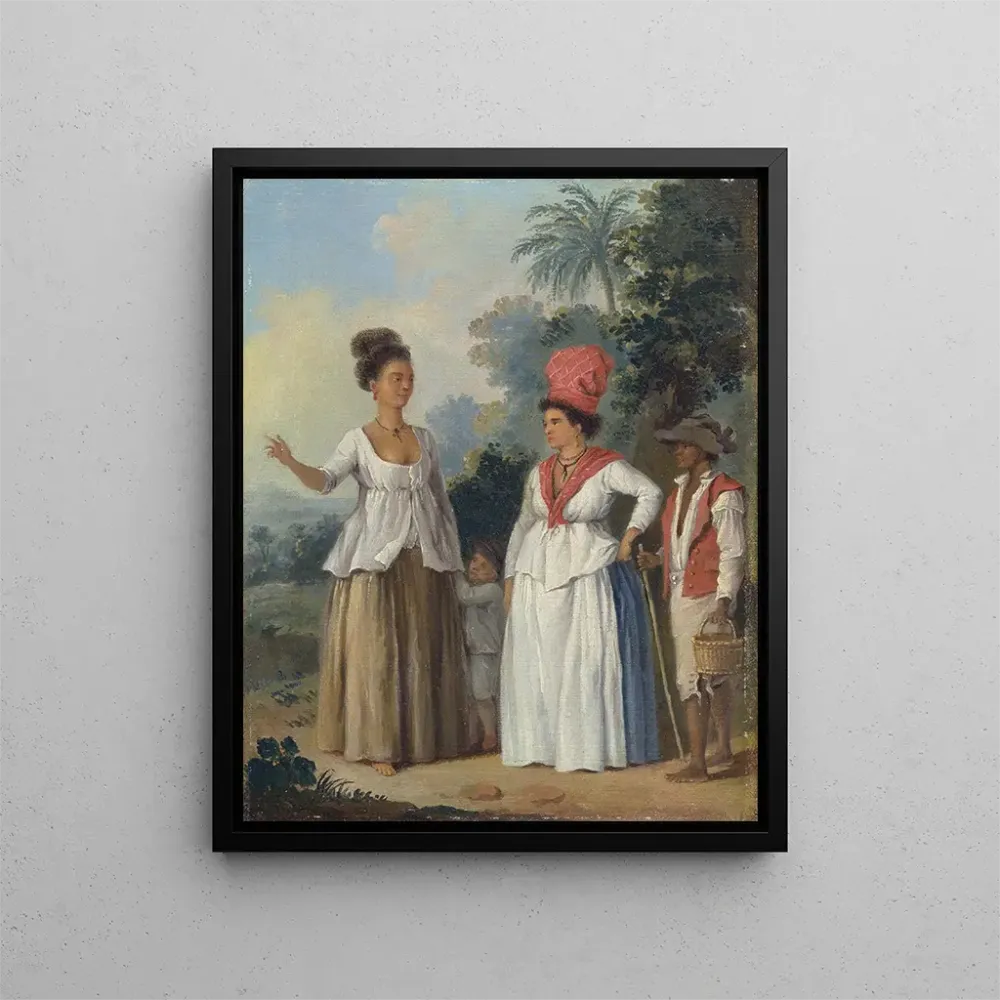 Gemälde Frauen aus der Karibik mit einem Kind und einem schwarzen Diener - Agostino Brunias | Kunstdruck