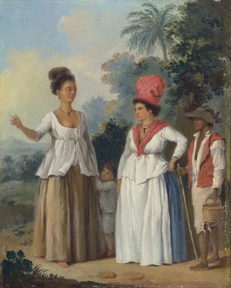 Gemälde Frauen aus der Karibik mit einem Kind und einem schwarzen Diener - Agostino Brunias | Kunstdruck