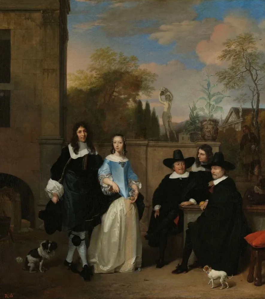 Gemälde Gesellschaft einem Garten - Barend Graat | Kunstdruck