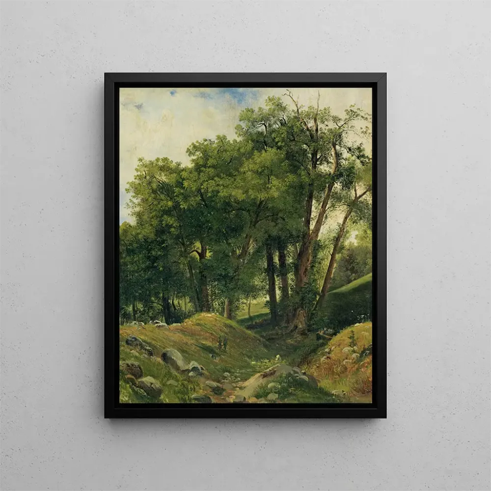 Gemälde Gruppe der Kastanienbäume - Alexandre Calame | Kunstdruck