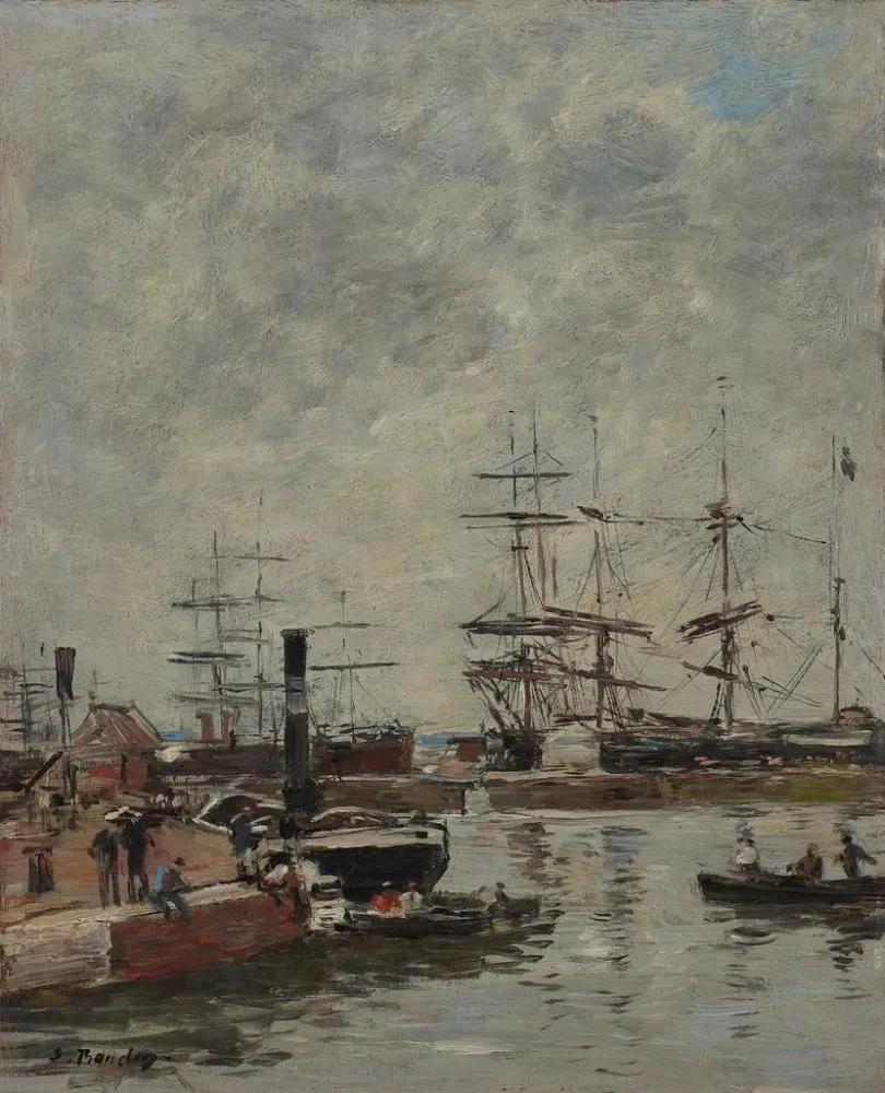 Gemälde Hafen am Kai - Eugène Boudin | Kunstdruck