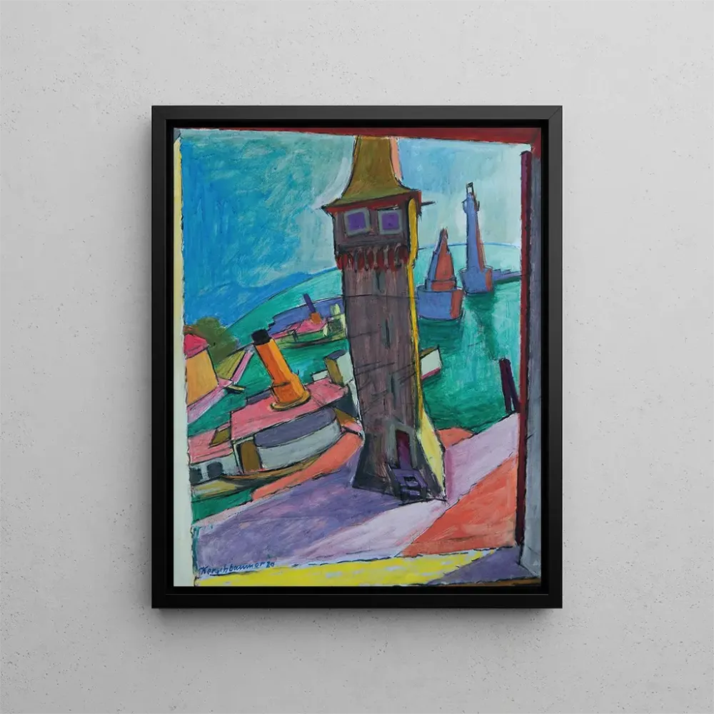 Gemälde Hafen Lindau III - Anton Kerschbaumer