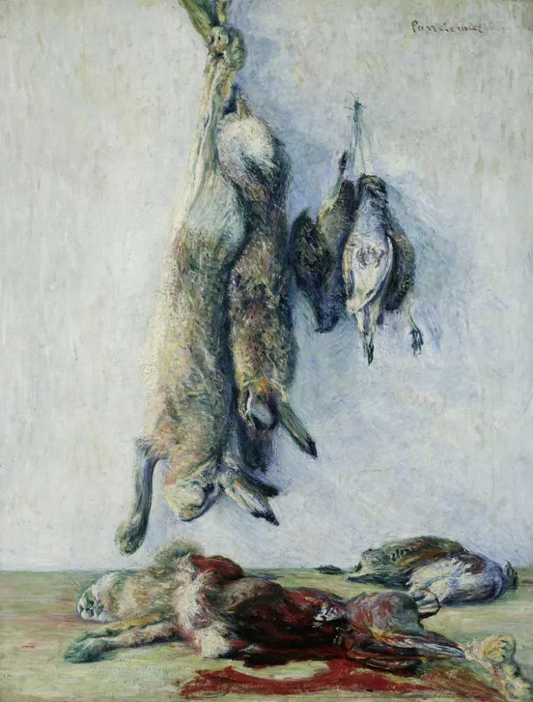 Gemälde Hase und Rebhuhn: Stillleben mit einem Hasen - Józef Pankiewicz | Kunstdruck