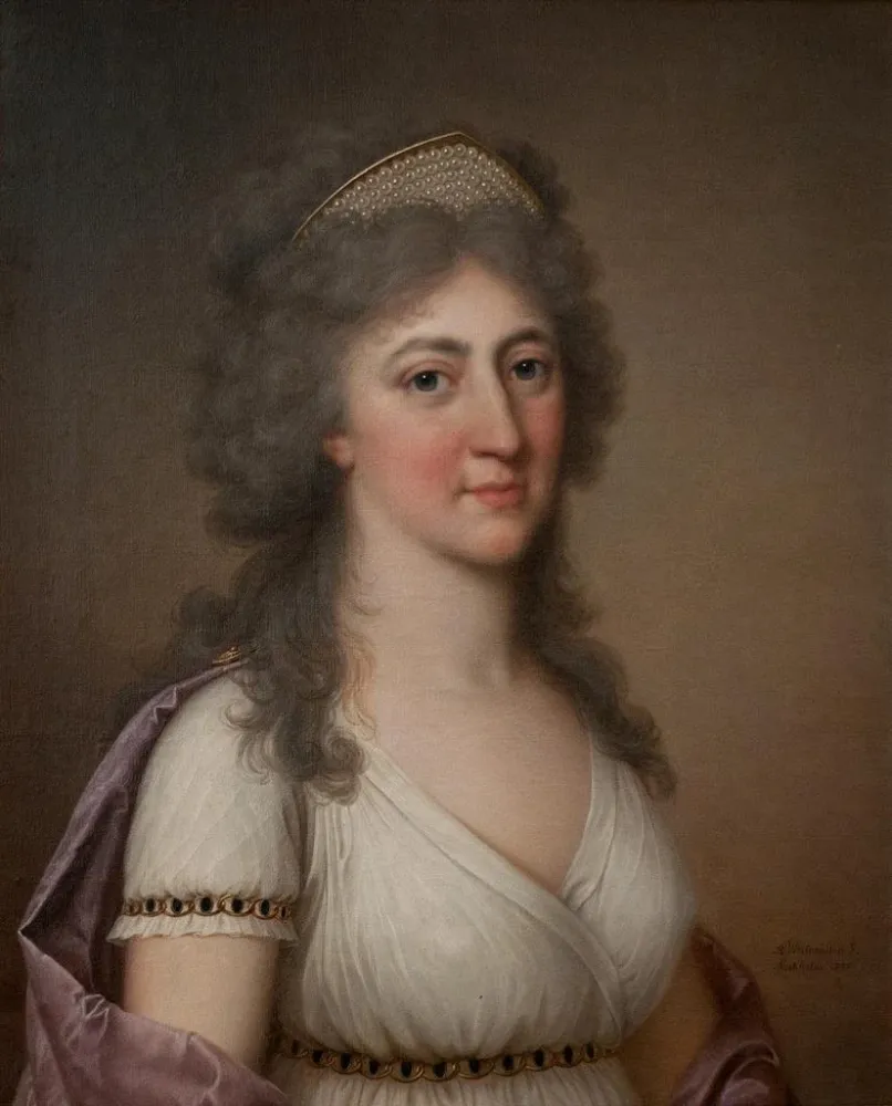 Gemälde Hedvig Elisabet Charlotte 1759-1818 Königin von Schweden - Adolf Ulrik Wertmüller | Kunstdruck