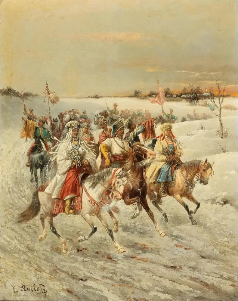 Gemälde Hochzeits-Cossack - Adolf Baumgartner-Stoiloff | Kunstdruck