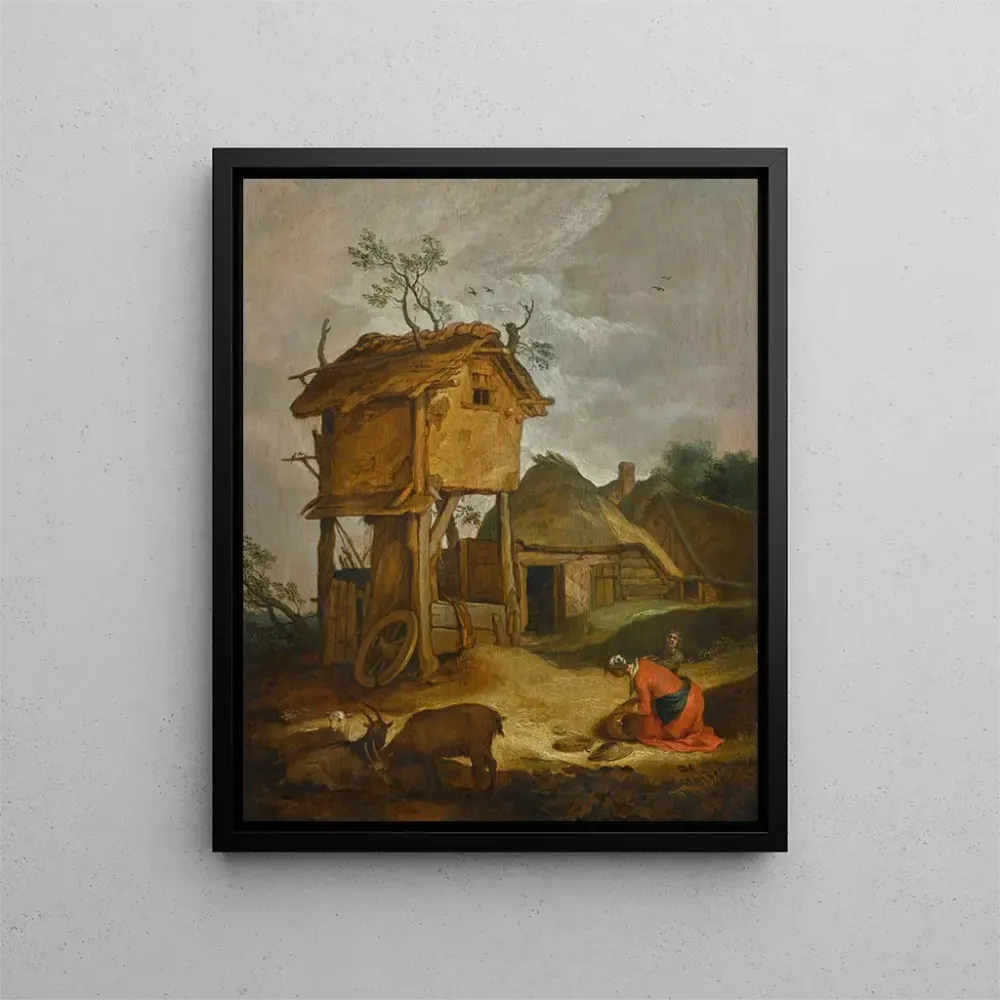 Gemälde Hof mit Taubenschlag - Abraham Bloemaert | Kunstdruck