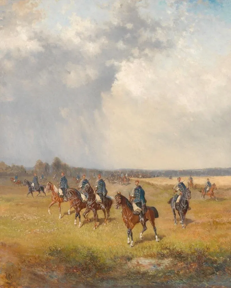 Gemälde Hussards hongrois - Alexander von Bensa | Kunstdruck