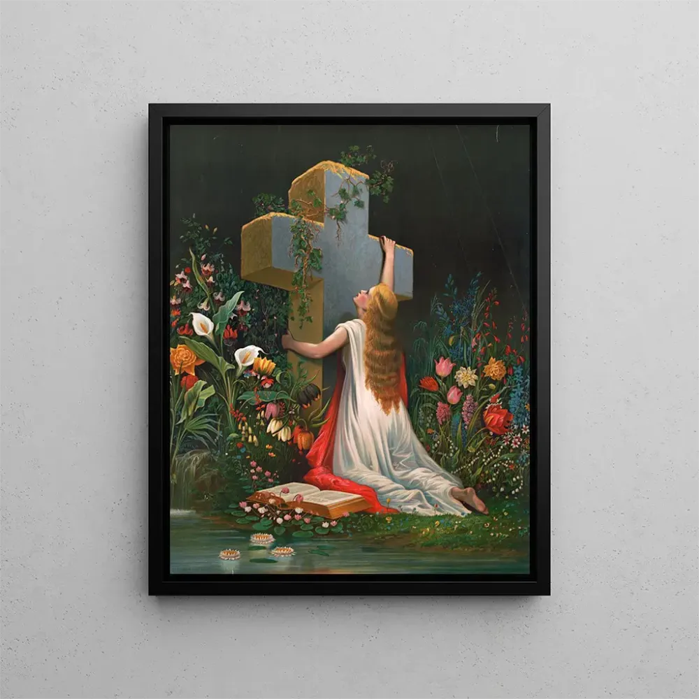 Gemälde Ich halte mich einfach dein Kreuz - Anonym | Kunstdruck