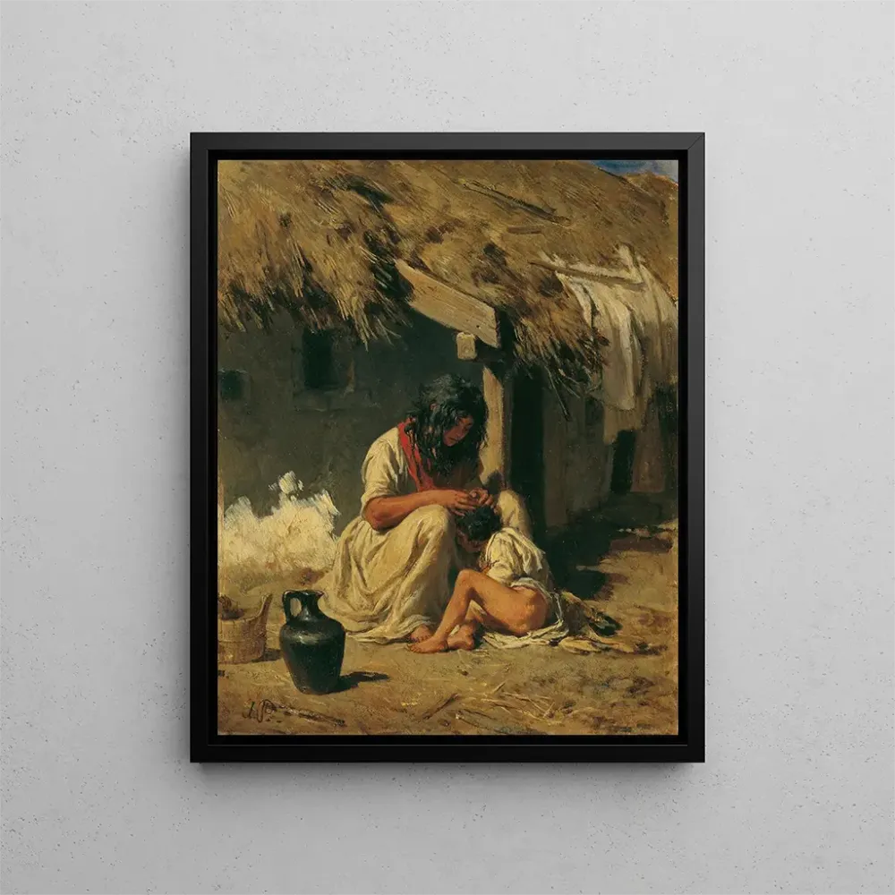 Gemälde Idylle eines ungarischen Dorfes - August von Pettenkofen | Kunstdruck