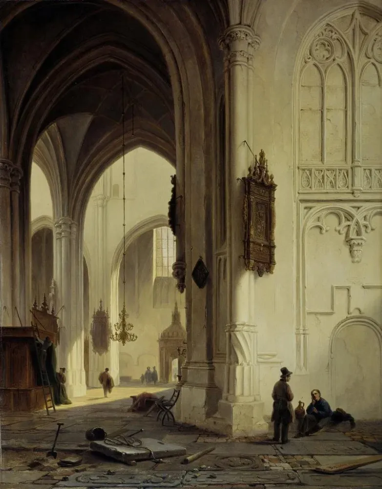 Gemälde Innenansicht der Kirche - Bartholomeus Johannes van Hove | Kunstdruck