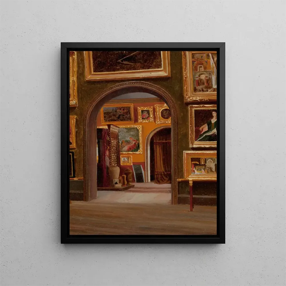Gemälde Innenansicht des Studios, möglicherweise das Boston Athenaeum - Amerikanische Schule