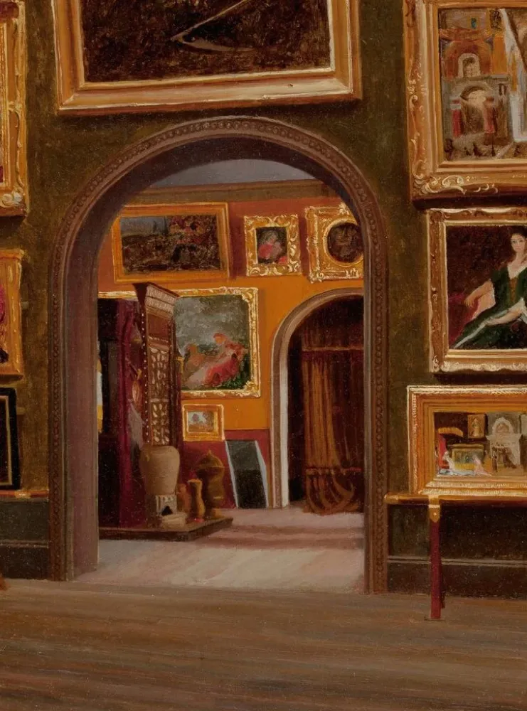 Gemälde Innenansicht des Studios, möglicherweise das Boston Athenaeum - Amerikanische Schule