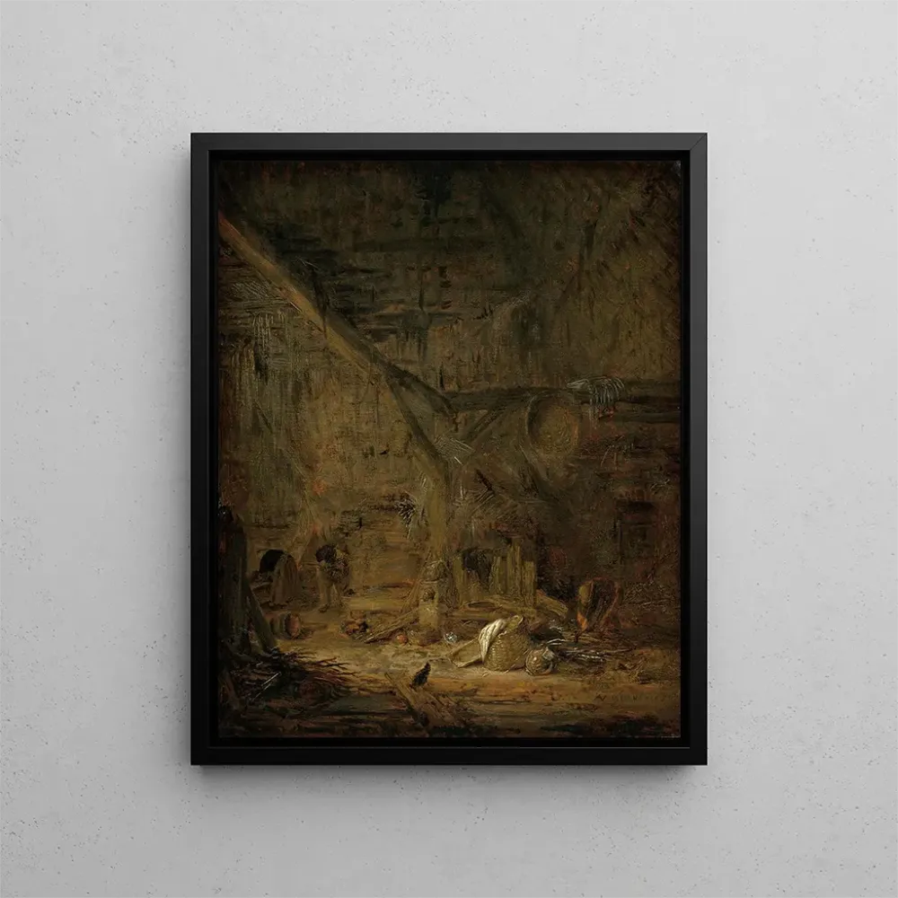 Gemälde Innenansicht einer Scheune - Adriaen van Ostade | Kunstdruck