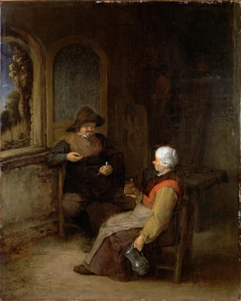 Gemälde Innenansicht eines Chalets - Adriaen van Ostade | Kunstdruck
