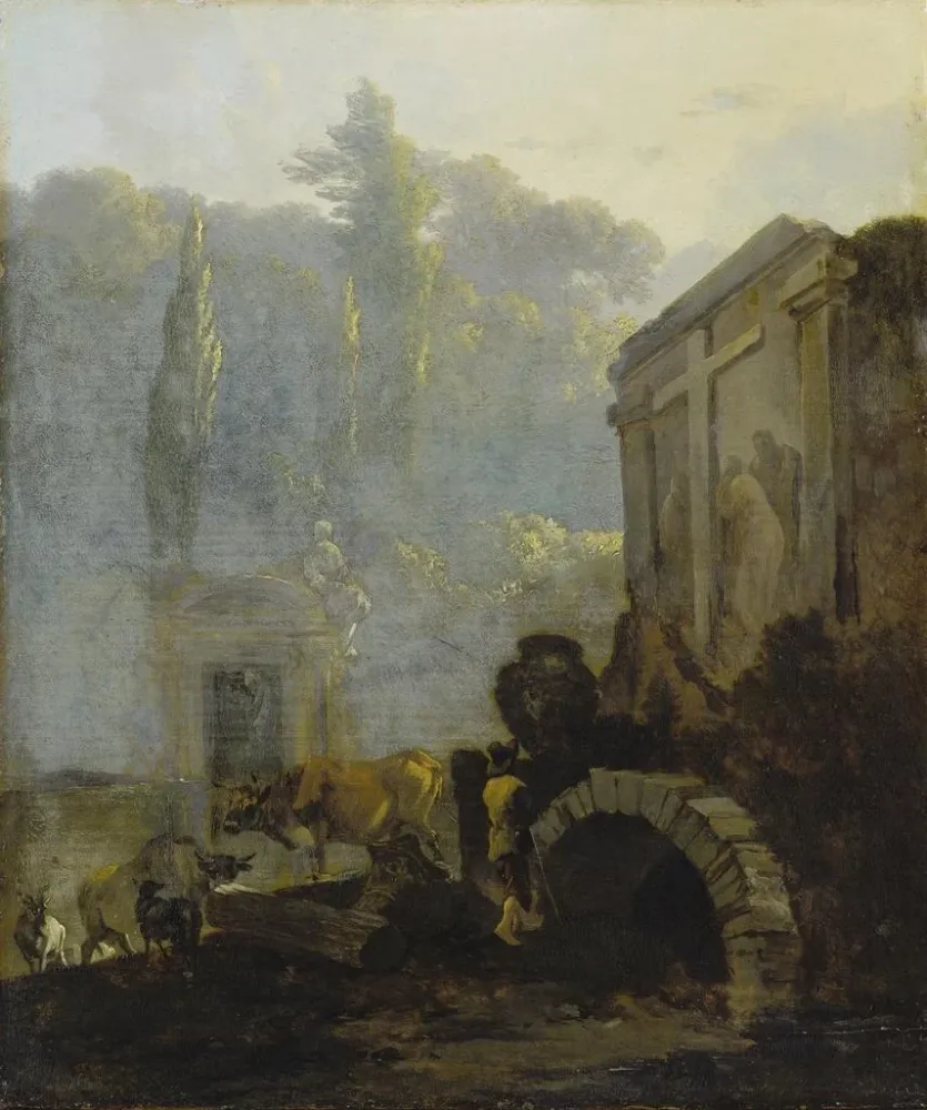 Gemälde italienischer Friedhof - Adam Pynacker | Kunstdruck