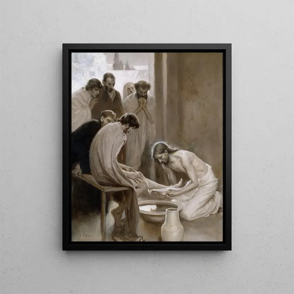 Gemälde Jesus wäscht seinen Jüngern die Füße - Albert Edelfelt | Kunstdruck
