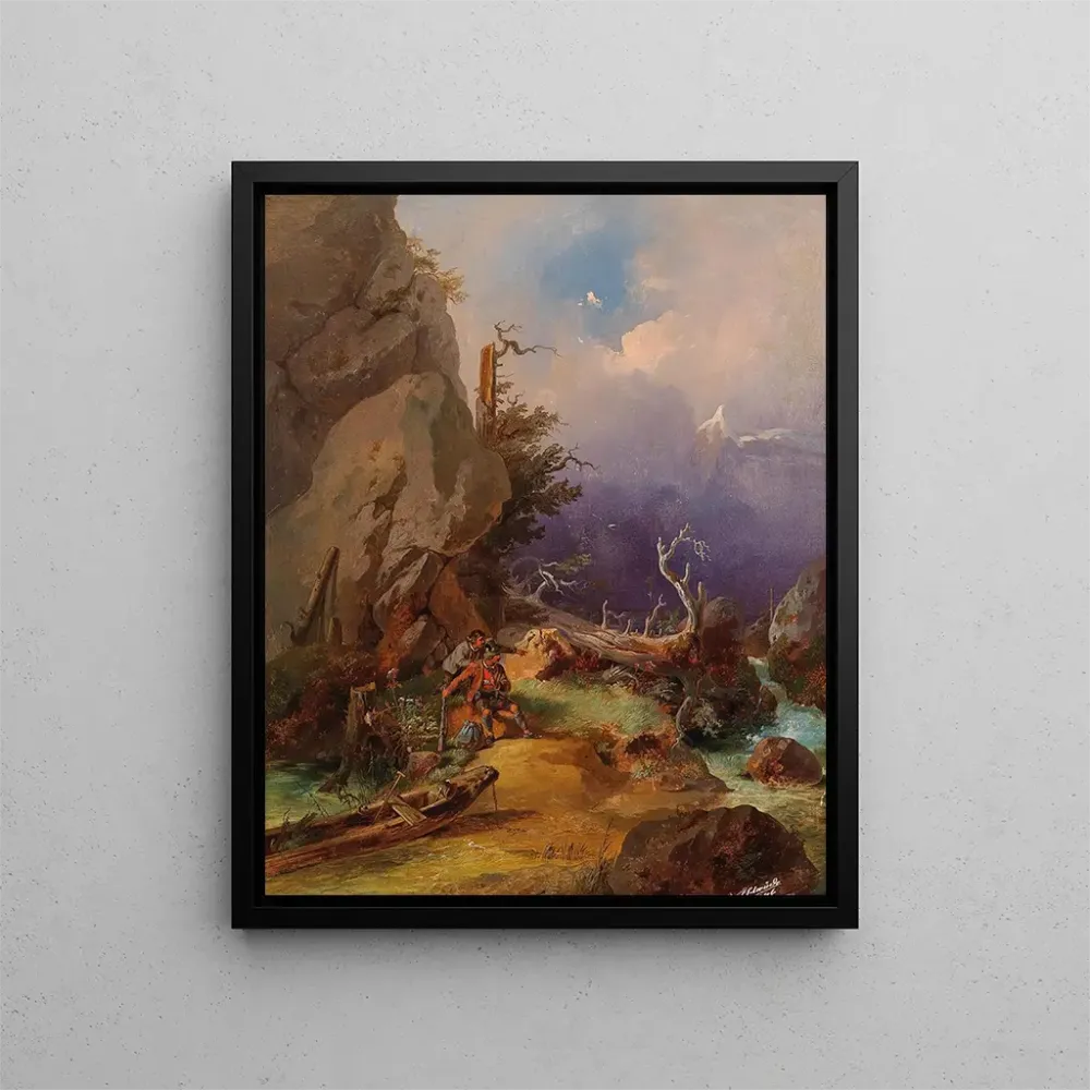 Gemälde Jäger Ruhe - Anton Schrödl | Kunstdruck