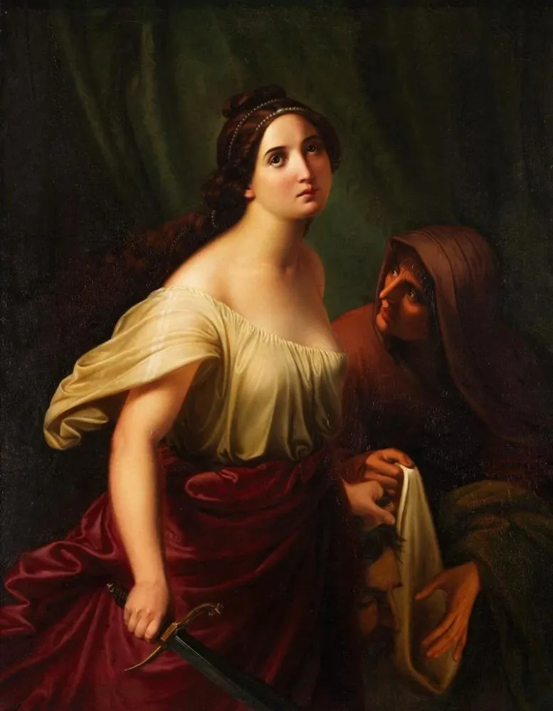 Gemälde Judith mit dem Kopf des Holofernes - Adolf Gottlob Zimmermann | Kunstdruck