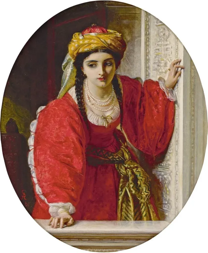 Gemälde Juliette ihrem Balkon - Abraham Solomon | Kunstdruck