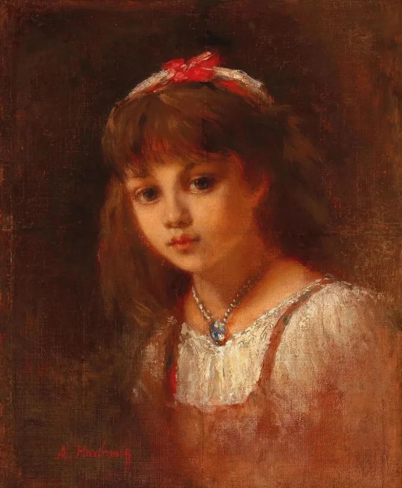 Gemälde Junge Frau mit Kristallquarzschmuck - Alexei Harlamoff | Kunstdruck
