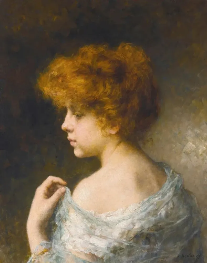Gemälde Junge Frau mit roten Haaren - Alexei Harlamoff | Kunstdruck
