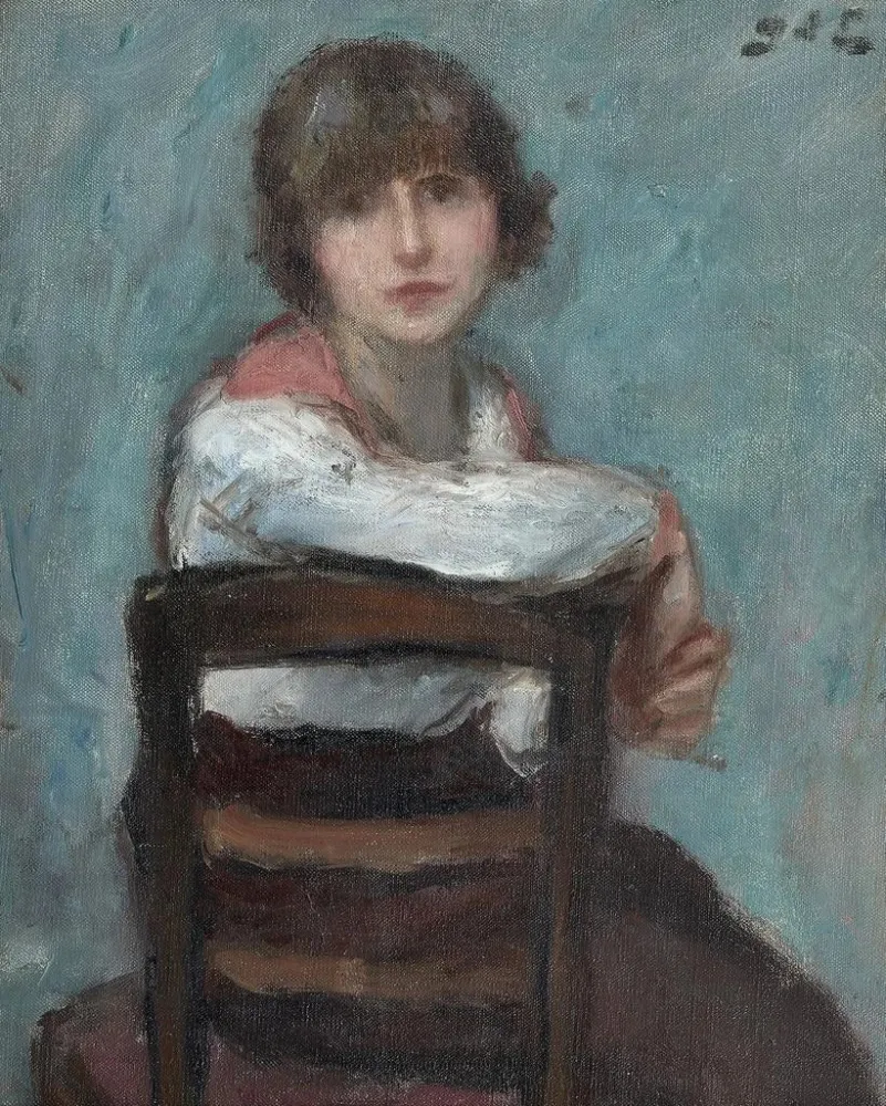 Gemälde Junge Frau mit Stuhl - Georges D'espagnat | Kunstdruck
