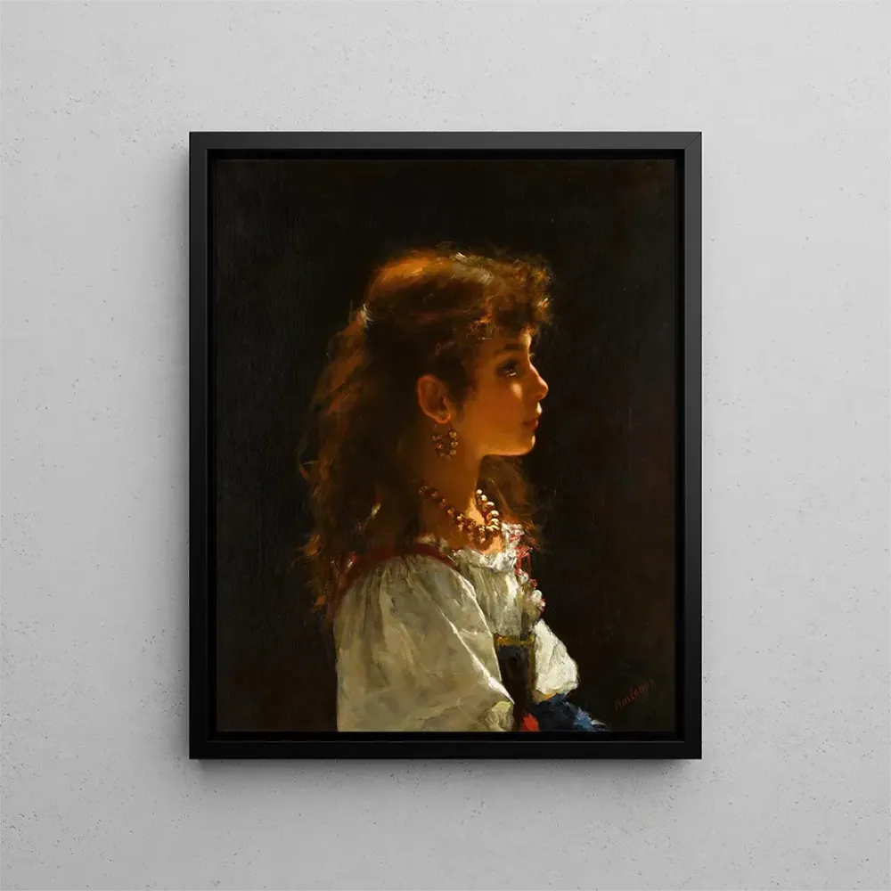 Gemälde Junge Frau im Profil - Alexei Harlamoff | Kunstdruck