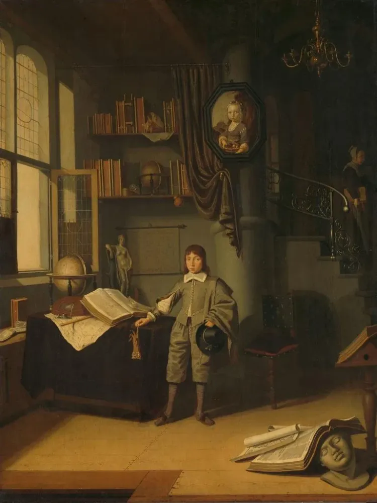 Gemälde Junge Mann einem Büro - Adriaen van Gaesbeeck | Kunstdruck