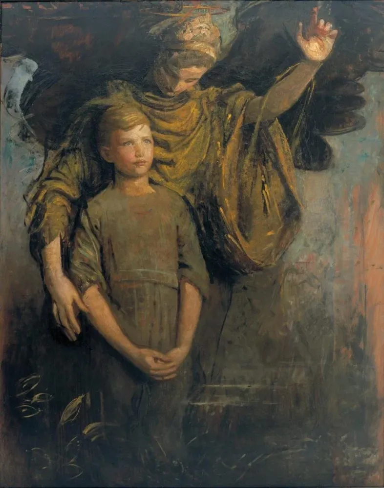Gemälde Junge und Engel - Abbott Handerson Thayer | Kunstdruck