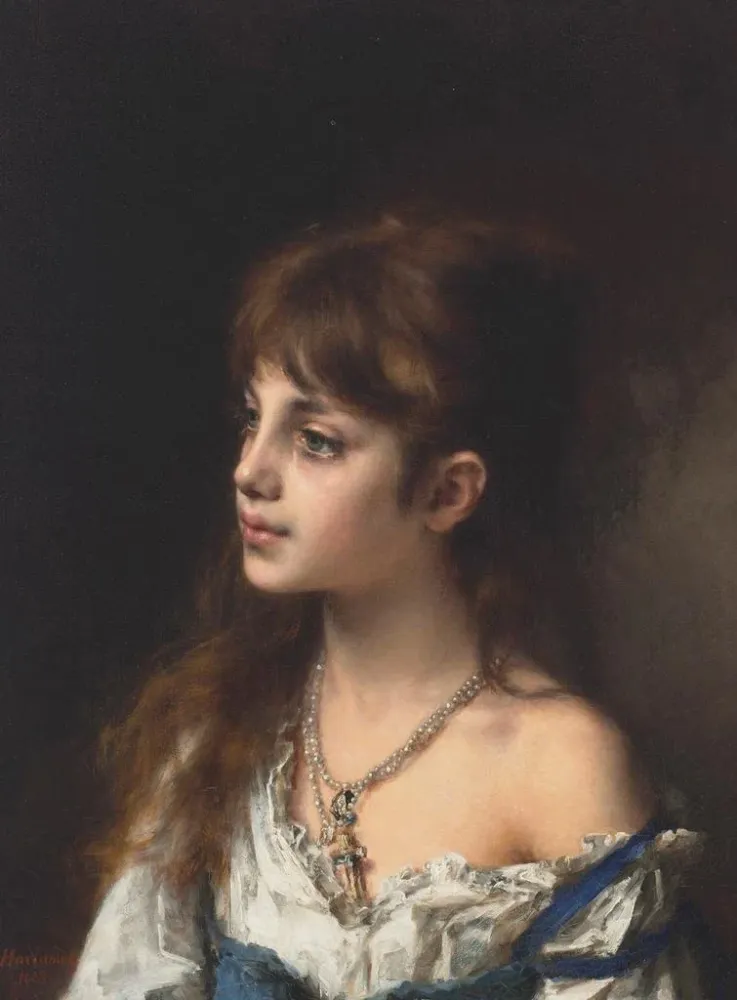 Gemälde Junges Model - Alexei Harlamoff | Kunstdruck