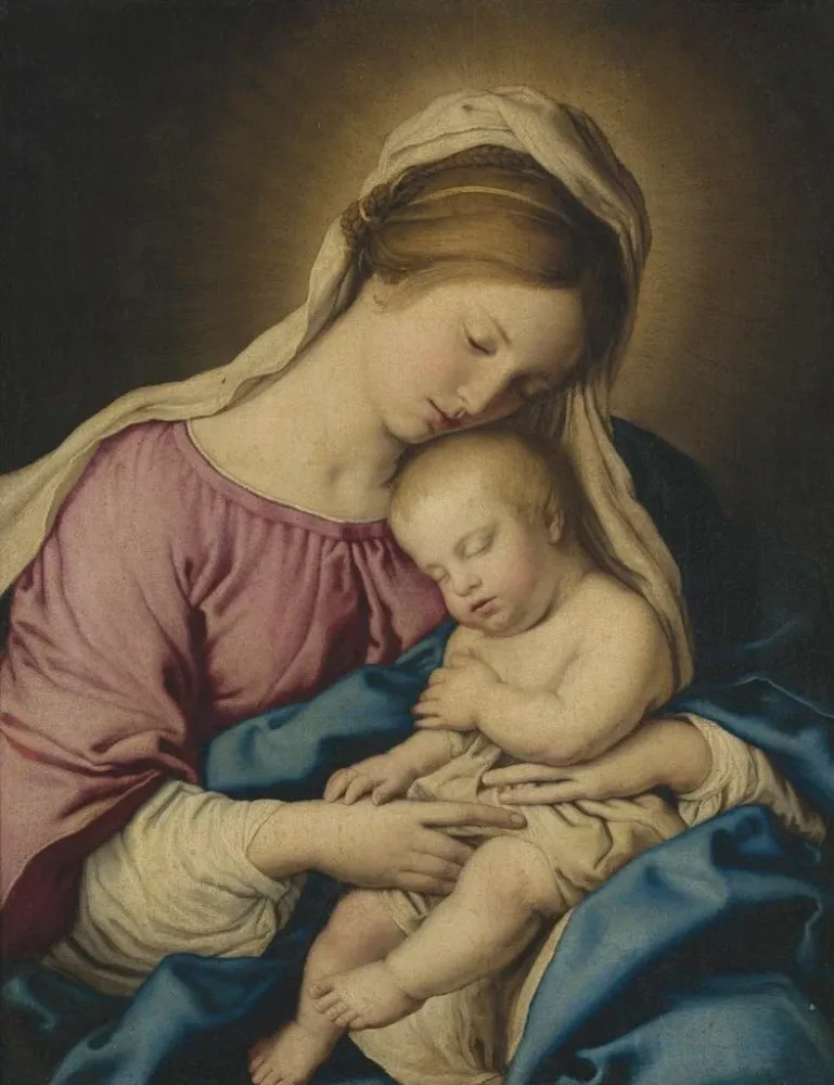 Gemälde Jungfrau mit Kind - Giovanni Battista Salvi da Sassoferrato | Kunstdruck