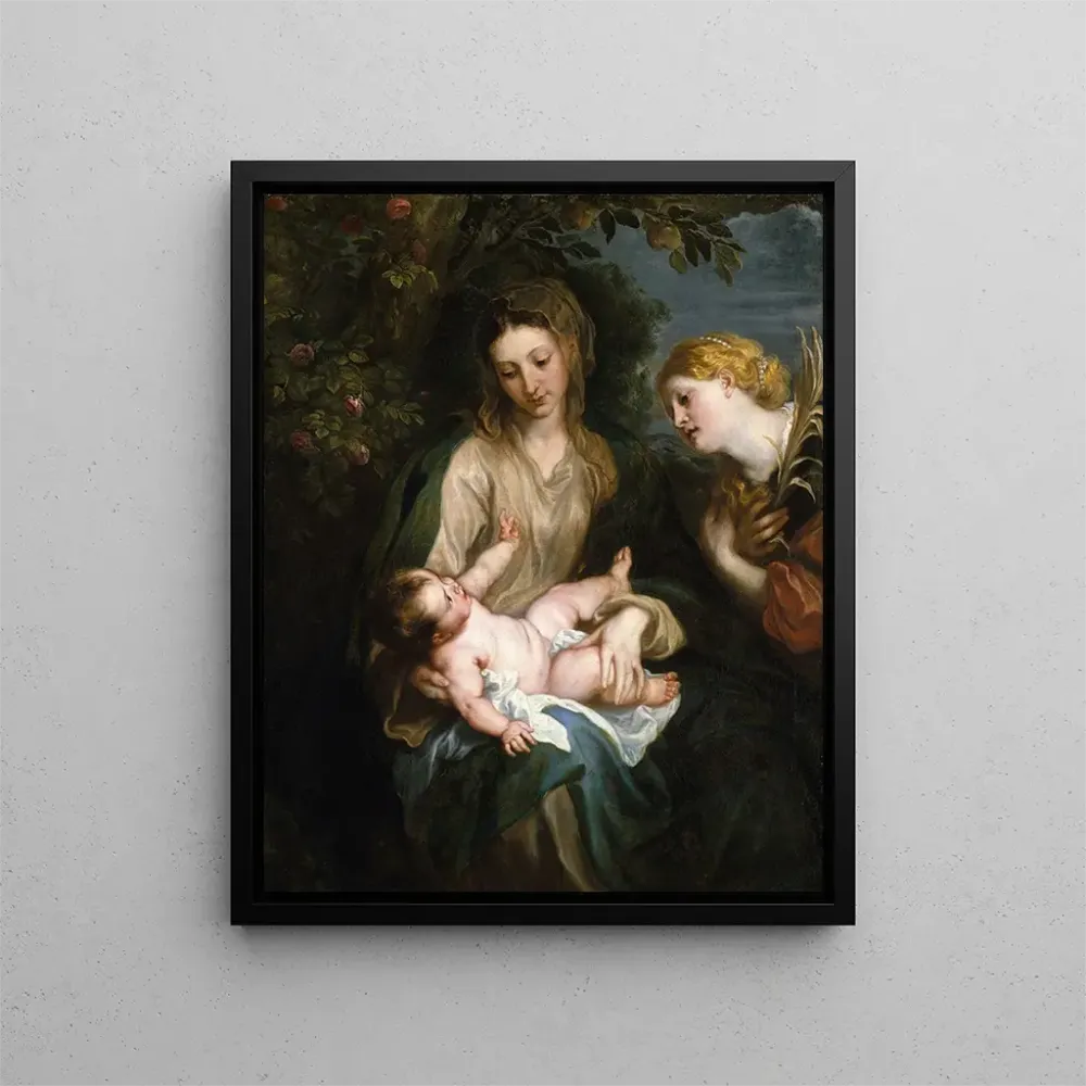 Gemälde Jungfrau mit Kind mit Heilige Katharina von Alexandrien - Antoine van Dyck | Kunstdruck