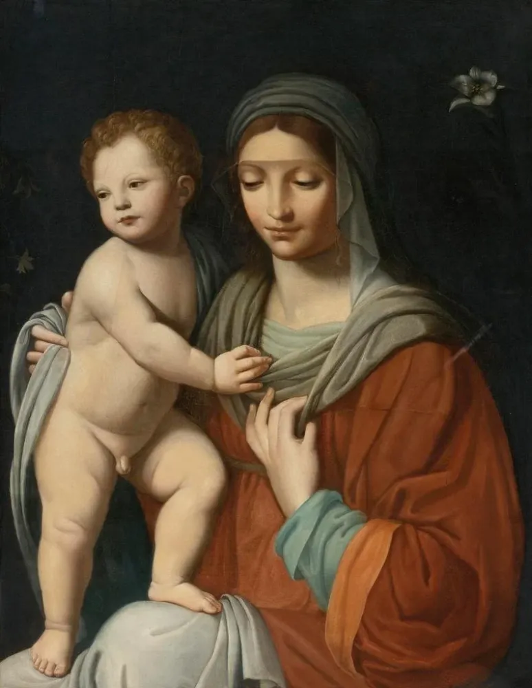 Gemälde Jungfrau mit Kind - Nach Bernardino Luini | Kunstdruck