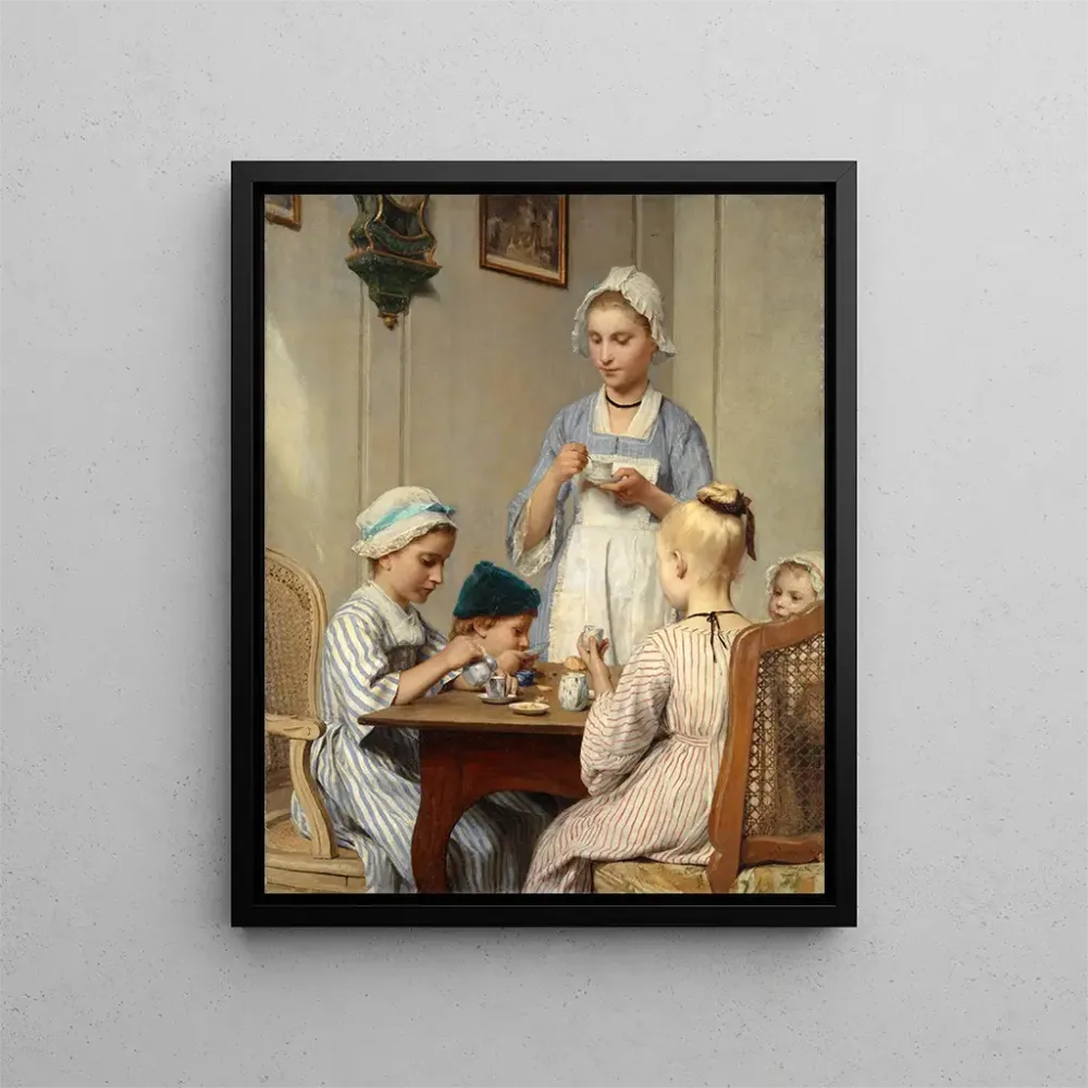Gemälde Kinder beim Frühstück - Albert Anker | Kunstdruck