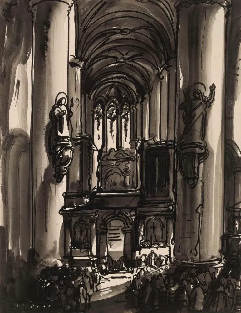 Gemälde Kirche Saint-Jacques Antwerpen - Alfred Ost | Kunstdruck