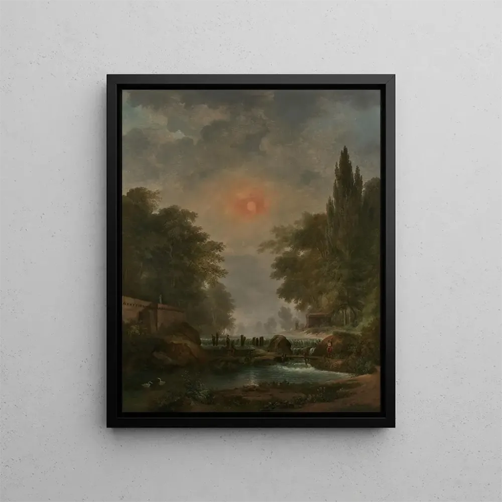 Gemälde Klassische Landschaft mit Wasserfall - Pierre - Henri de Valenciennes | Kunstdruck