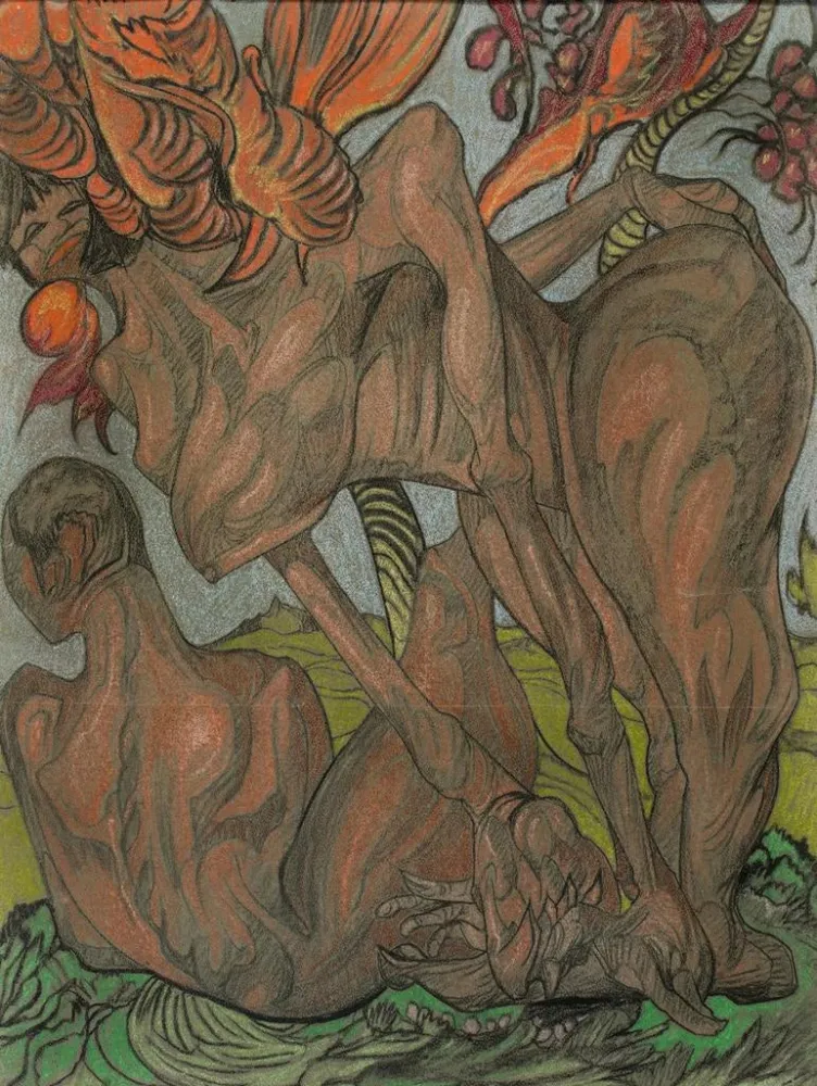 Gemälde Komposition : Versuchung Adams - Stanisław Ignacy Witkiewicz | Kunstdruck