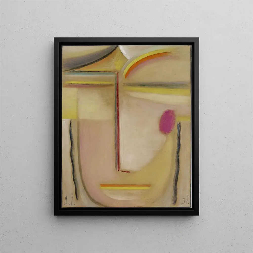 Gemälde Kopf abstrakt Gold und Rosa - Alexej von Jawlensky | Kunstdruck
