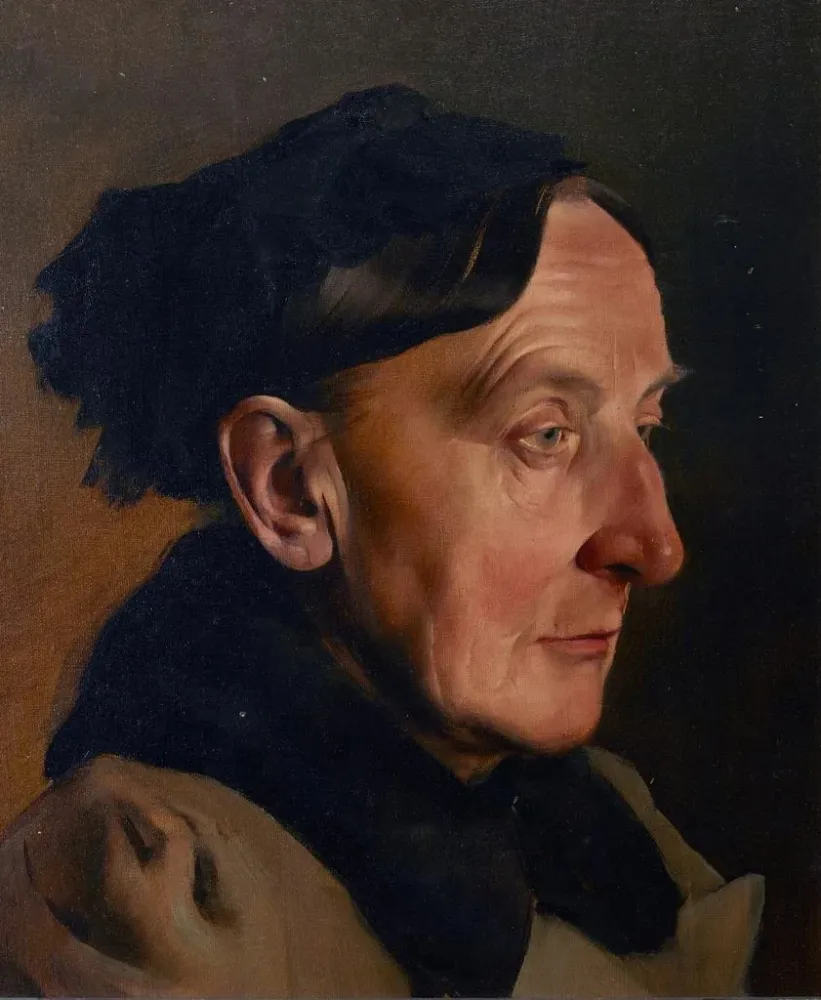 Gemälde Kopf einer alten Frau - Anton Josef von Kenner | Kunstdruck