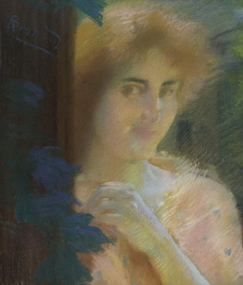 Gemälde Kopf einer Frau - Albert Besnard | Kunstdruck