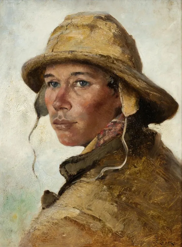 Gemälde Kopf eines jungen Fischers - August Hagborg | Kunstdruck