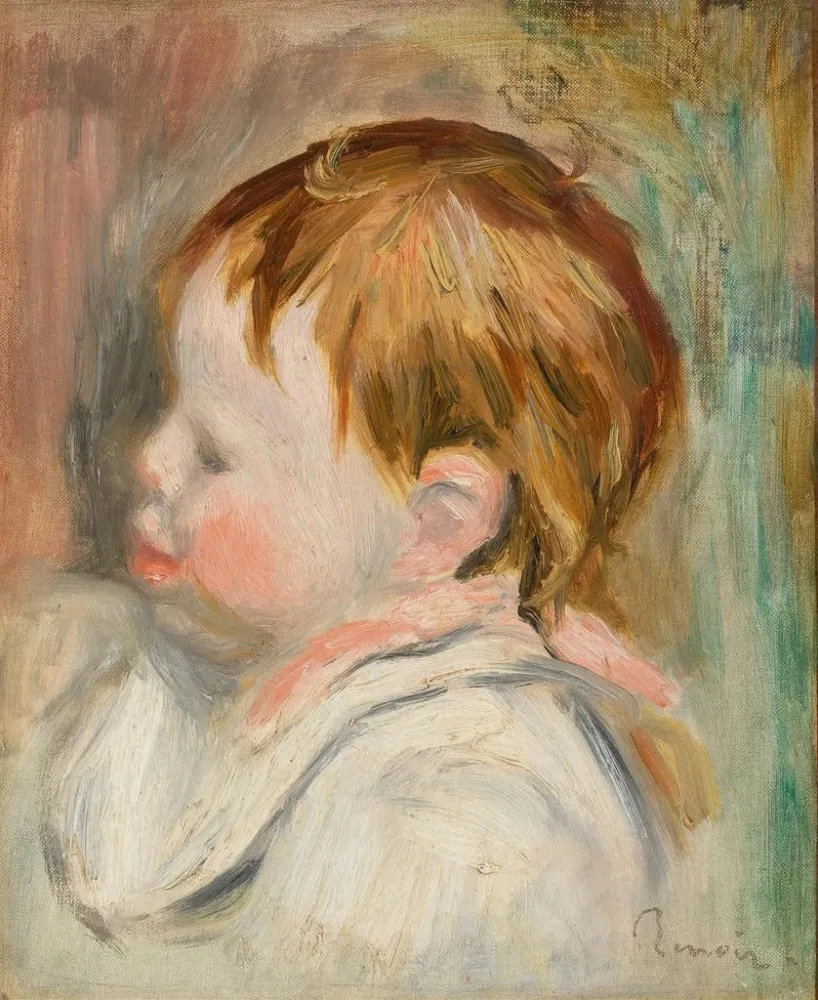 Gemälde Kopf eines Kindes im Profil nach links - Pierre - Auguste Renoir | Kunstdruck